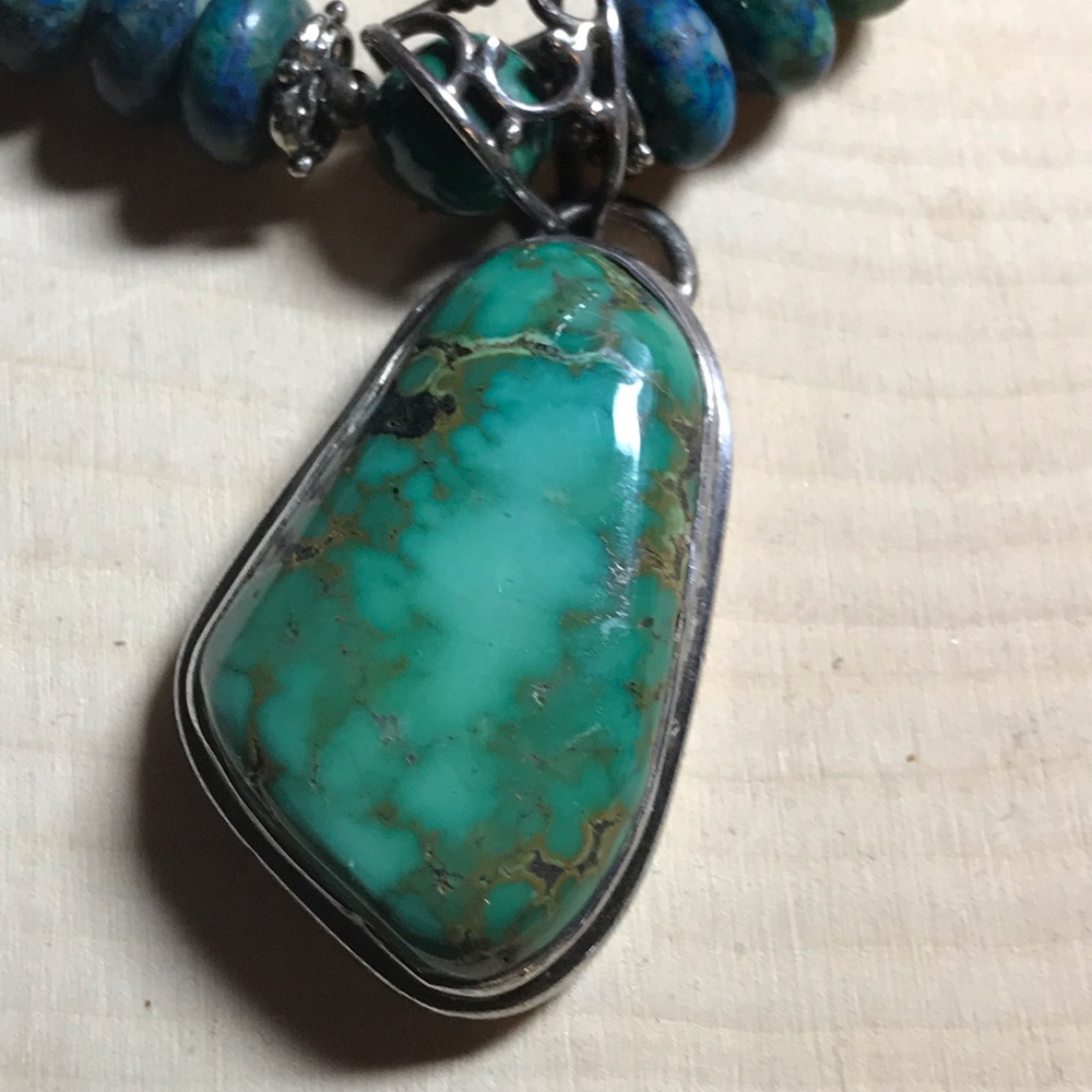 COPY - Vintage turquoise and sterling necklace. Old pawn